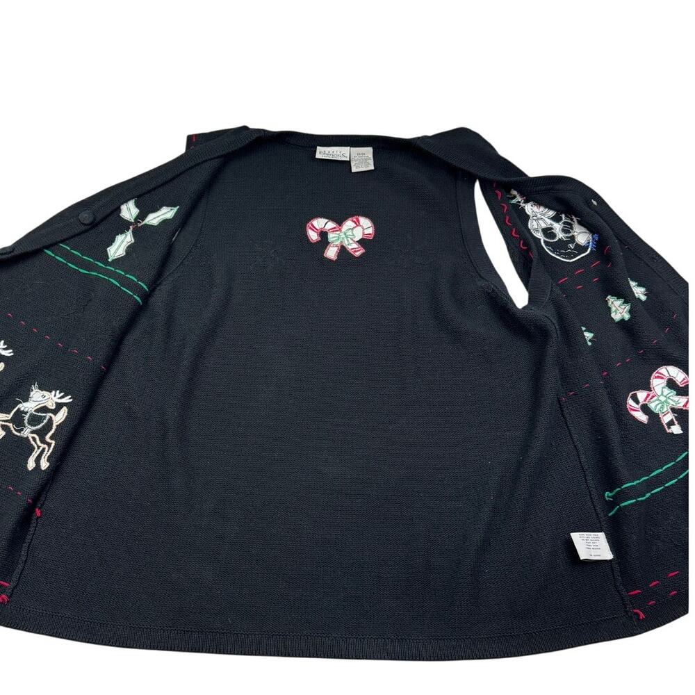 Basic Editions Holiday Vintage Christmas Theme Embroidered Vest Women's Size 2X - Picture 3 of 9